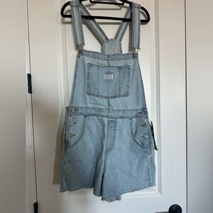Levi's Classic Blue Denim Overalls “Shorts” NWT
